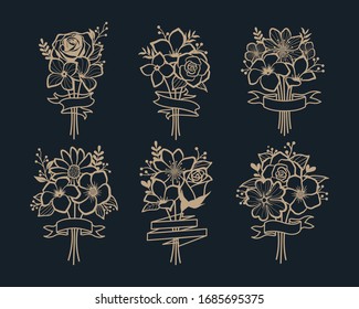 floral rose bouquet vector design