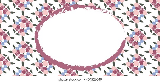 Floral rose frame background. Vector card for anniversary, party, birthday, mother's day