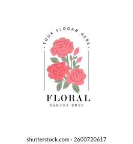 Floral Rose Logo. Elegant, nice and creative flower logo for various design projects. Rose logo can be used as symbols, icons, or others template.