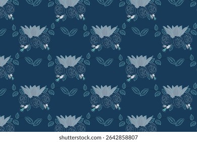 Floral Rose Tulip Seamless Pattern 