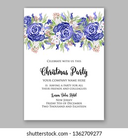 Floral rose wedding invitation vector card template peony ranunculus