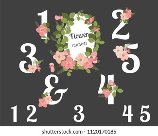 Navy Floral Number Set Digits 1 Stock Illustration 1136371958 ...