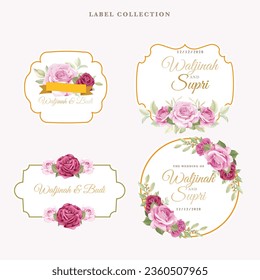 floral roses label design illustration