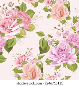 floral roses seamless pattern background
