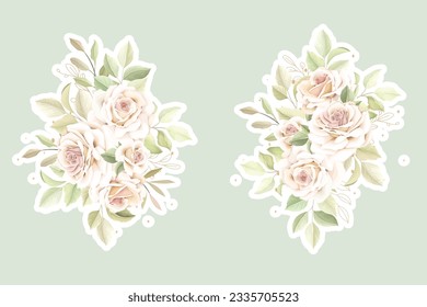 floral roses stickers element design