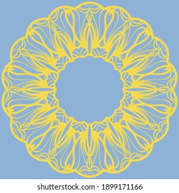 Floral rosette. Round mandala pattern. Vector illustration