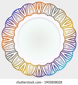 Floral rosette. Round mandala pattern. Vector illustration