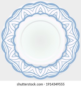Floral rosette. Round mandala pattern. Vector illustration