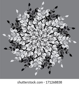 Floral round background