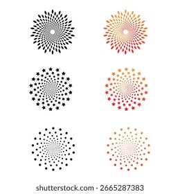 Floral round creative emblem vector design template