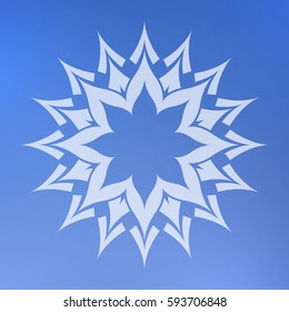 Floral round decorative ornament.