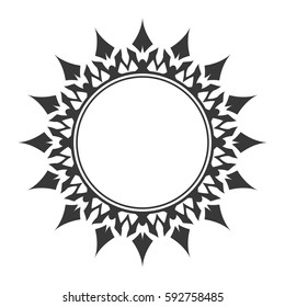 Floral round decorative ornament. Abstract decoration element.