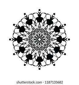 Floral round decorative symbol. Vintage decorative elements. Oriental pattern, vector illustration. Circular pattern. Abstract background