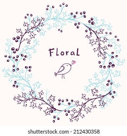 Floral round frame
