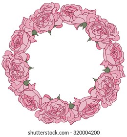 Floral round frame.