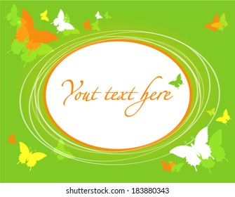 Floral round frame with place for text