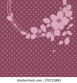 Floral round frame with place for text. Greeting card with flowers, can be used as invitation card for wedding, birthday and other holiday and summer background. Vector illustration.