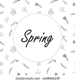 Floral Round Frame Spring Invitation Logo Stock Vector (Royalty Free ...