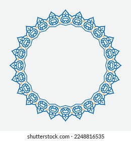 floral round frame. vector illustration.