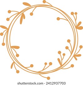 Floral Round Frame Vector Illustration