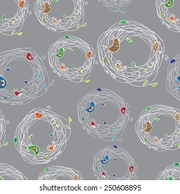 floral round frame.vector.background.seamless pattern