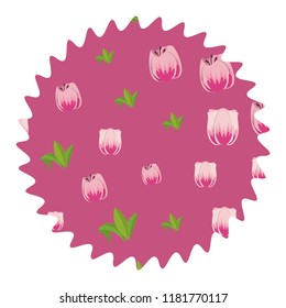 Floral round label