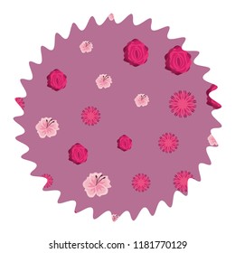 Floral round label
