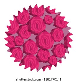 Floral round label
