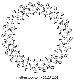 Floral round silhouette frame