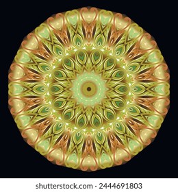 Blumenrunde Oberfläche Schöne runde Mandala Muster. Dekorative ornamentale Vektorgrafik Hintergrund. Modernes, kunstvolles Mandala-Design mit Blumen, Blättern, Wirteln.