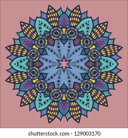 floral round symmetry pattern