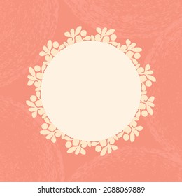 fondo vectorial de marco texturizado redondo floral