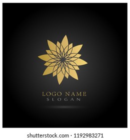 Floral Rounded Logo. Symbol & Vector Template.