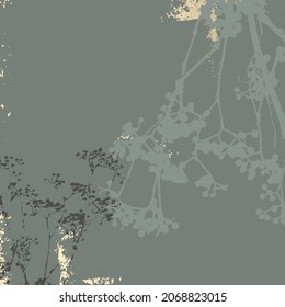 Floral rustic background with hand drawn doodle flowers and botanical elements. Delicate pattern for stationery design, wedding, birthday, greeting card, save the date, web, blog, social media