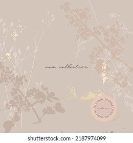 Floral rustic background with hand drawn doodle flowers and botanical elements. Delicate pattern for stationery design, wedding, birthday, greeting card, save the date, web, blog, social media