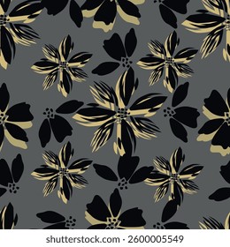 Floral rustic pattern abstract flowers. Small flowers. Ditsy print. Floral seamless background