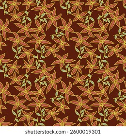 Floral rustic pattern abstract flowers. Small flowers. Ditsy print. Floral seamless background