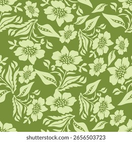 Floral rustic pattern abstract flowers. Small flowers. Ditsy print. Floral seamless background