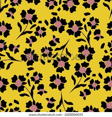 Floral rustic pattern abstract flowers. Small flowers. Ditsy print. Floral seamless background