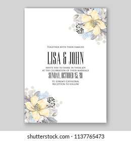 Floral sakura wedding invitation printable template card vector flower wreath for bridal shower invitation baby shower party anniversary