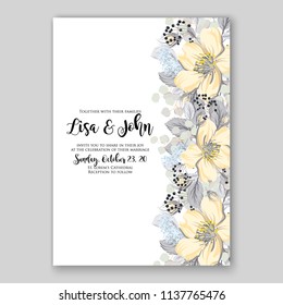 Floral sakura wedding invitation printable template card vector flower wreath for bridal shower invitation baby shower party anniversary