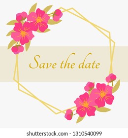 Floral save the date card.