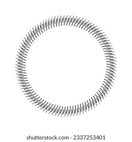 Floral scandi wreath in quirky vector style isolated on white background. Decorative frames for playful antique graphics. 