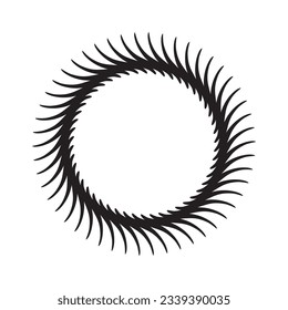 Floral scandi wreath in quirky vector style isolated on white background. Decorative frames for playful antique graphics. 