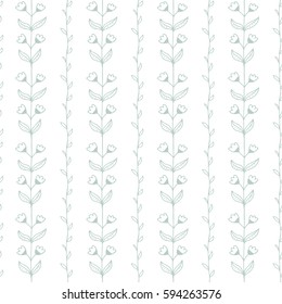 Floral scandinavian background. Hand drawn nature pattern. 