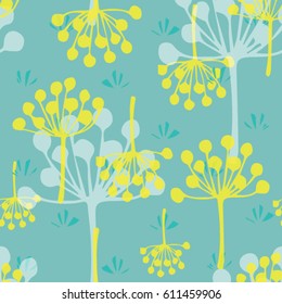floral scandinavian background. wallpaper pattern vector background. yellow flowers on teal background