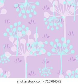 floral scandinavian pattern. textile design in violet and cyan colors
