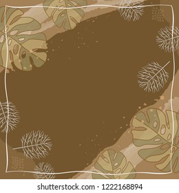 Floral scarf pattern on brown background