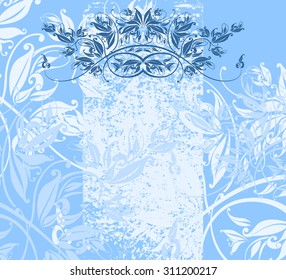 Floral scene greeting card vector abstract background
