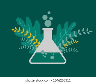 floral science concept illustration design